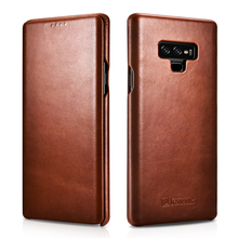 Slim Retro Cowhide Genuine Leather Flip Case for Samsung Galaxy Note9 Business Real Leather Smart Phone Cover for Samsung Note8 2024 - buy cheap
