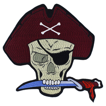 Emblema bordado fashion pirata em ferro retalho, emblemas para frente da jaqueta aplique de corrida de motocicleta, acessório de costura 2024 - compre barato