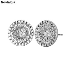 Nostalgia Slavic Kolovrat Symbol Punk Rock Jewelry Gothic Earrings New 2018 Ear Studs 2024 - buy cheap