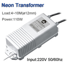 Transformador eletrônico de neon, fonte de alimentação, luz neon, entrada retificadora, 220v, carga embutida, 4-10m, 110w, frete grátis 2024 - compre barato