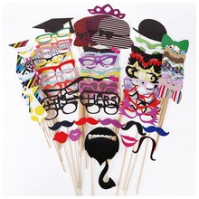 76Pcs/Set Colorful Fun Lip Mustache Creative Photo Booth Props wedding party decoration Birthday Christmas new year event favors 2024 - buy cheap