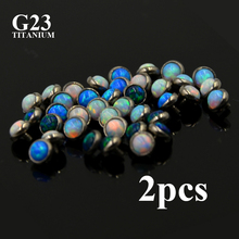 2 Pieces 100% Titanium Fire Opal Micro Dermal Piercings Dermal Anchor Top Skin Diver Replaceable Tops Piercing Body Jewelry 2024 - buy cheap