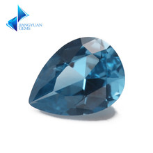 Tamaño 3x5 ~ 10x12mm forma de pera 120 # piedra azul brillante corte espinela sintética piedra azul para joyería 2024 - compra barato