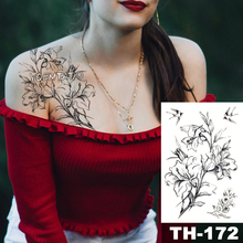 Tatuaje temporal a prueba de agua con diseño de flores de lirio, tatuaje de brazo falso para mujer 2024 - compra barato