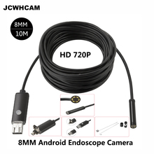 Камера-Эндоскоп JCWHCAM HD, 2 МП, 10 м, Android, 8 мм, IP68, водонепроницаемая камера USB-змея, HD 960/720P, Android, мобильный usb-бороскоп 2024 - купить недорого