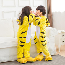 Bonito disfraz amarillo de chico Kigurumi Onesie de dibujos animados de niño, mono de unicornio, disfraz de niña, disfraz de Animal, pijama para dormir 2024 - compra barato