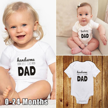Handsome Just Like Dad Letter Print Summer Newborn Kids Bodysuit Baby Boy Jumpsuit Short Sleeve Toddler Outfits 2024 - buy cheap