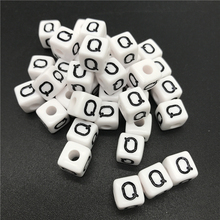 10x10mm 20 peças letras q formato quadrado letra contas de alfabeto amuletos de pulseira colar para fazer jóias acessórios de contas 2024 - compre barato