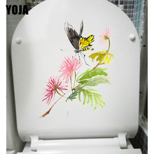 YOJA 18.3X22.5CM Ginkgo бабочка классическое искусство домашняя комната настенные наклейки росписи креативное сиденье для унитаза Декор T1-2056 2024 - купить недорого