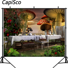 Capisco Photography Backdrop wonderland banquet carpet mushrooms Birthday Party Children photo background studio Custom 2024 - buy cheap