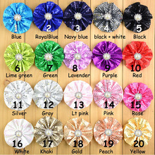 New Design Kids Hair Flower 20C 300pcs/lot  3.15" Flat Back Sequin Bows With Pearl Centre For Girl DIY Accessories TH66 2024 - buy cheap