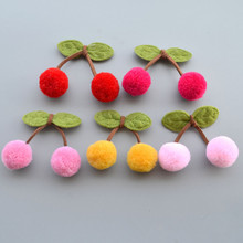 5pcs/Lot Approx 20mm Cherry Pompom Balls Fur Craft DIY Soft Pom Poms For Children Toys Decoration,Sewing on Garments Accessories 2024 - buy cheap