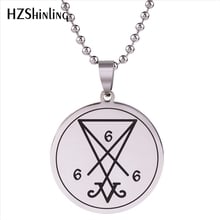 2018 New Stainless Steel Satanic Sigil Of Lucifer Baphomet Lilith Pentagram Pendant Necklace Satanism Jewelry Ball Chain HZ7 2024 - buy cheap