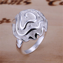 Christmas GIFT  free shipping girl silver color Rose best Ring jewelry factory wholesale hot fashion jewelry R005 2024 - buy cheap