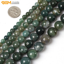 Natural Stone Beads Moss Agates Beads For Jewelry Making strand 15 inch DIY Necklace Bracelets For Women Jewellery 2mm 14mm 2024 - buy cheap