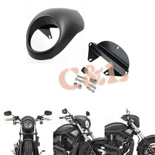 Máscara de carenagem para farol de motocicleta, preto fosco, visor frontal, compatível com harley sportster dyna xl 883 2024 - compre barato