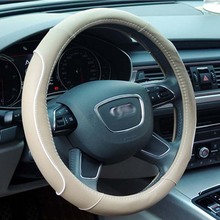 Car interior products Fashion car steering wheel cover New leather four seasons universal car handle 2024 - buy cheap