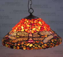 Luminária de vidro manchado de ágata antiga, 16 polegadas, lâmpada tiffany, estilo do país, lâmpada de cabeceira, e27 110-240v 2024 - compre barato