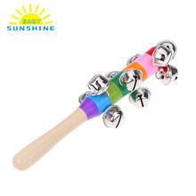 Hot Rainbow Baby Rattle Toy Kids Crib Handle Wooden Handbell Rattle For Children New Educational Jingles Ball Kids Musical Toys 2024 - buy cheap