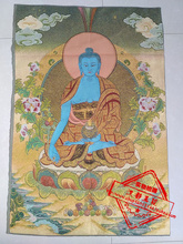 36-дюймовая тибетская шелковая вышивка, непальская медицина, Будда тангка, картины танка, семейная настенная роспись 2024 - купить недорого