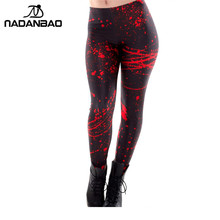 NADANBAO-leggings con estampado de salpicaduras para mujer, pantalones deportivos largos, color negro, novedad 2024 - compra barato