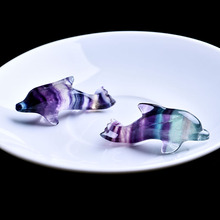 1 PC Dolphin Cristal Mineral Natural Fluorita Jóia Amizade Amor Guardião Casa de Família Decoração Sala de Estudo Decoração DIY Presente 2024 - compre barato