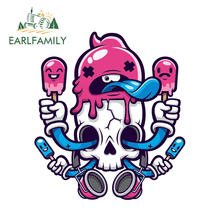 EARLFAMILY 13cm x 11.6cm Brain Freeze Headache Vinyl Sticker Cartoon Skull Styling Car Bumper Decal Waterproof Car Stickers 2024 - buy cheap