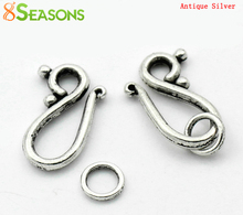 8SEASONS Toggle Clasps Large Hook antique silver-color 21x12mm 7mm,20 Sets  (B22550) 2024 - buy cheap