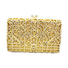 Unique Design Dazzling Crystal Fortune Shape Women Gold Evening Bag Wedding Party Metal Clutches Purses Bridal Clutch Bag 2024 - buy cheap