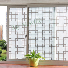 Brown Lattice Frosted Opaque balcony Window Film sticker Waterproof self-adhesive Privacy Glass Sticker for Home Decor 60*500cm 2024 - buy cheap