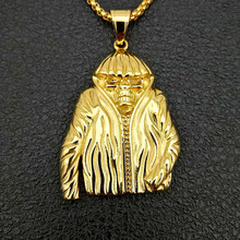 Gold Color 316L Stainless Steel Coat Cloak Skeleton Skull Necklaces for Men Hip Hop Rock Jewerly Gift 2024 - buy cheap