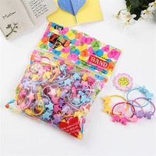 50pcs/bag Small Cartoon Bears Flowers Rabbit Star Child Baby Kids Ponytail Holders Hair Accessories For Girl Rubber Band Tie Gum 2024 - buy cheap