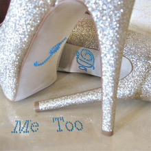 Pegatina de anillo de I do, Me Too para decoración de zapatos, pegatina de para boda, color blanco y azul, 1 Juego 2024 - compra barato