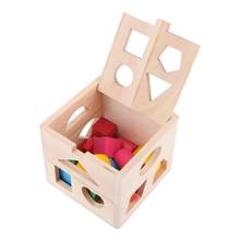 13 Holes Intelligence Box Wooden Shape Sorter Baby Cognitive and Matching Building Blocks Kids Children Early Eductional Toys 2024 - buy cheap