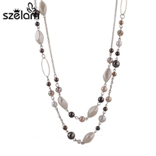 2019 Punk Woman Accessories Necklaces & Pendants Gold Color Chain Natural Stone Beads Necklace Gift For Mothers Day SNE140254 2024 - buy cheap