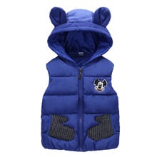 Children Autumn Winter Mickey Mouse Vest Baby Baby Girls Boys Down Vest Coats Clothes Kids Thick Hooded Warm Waistcoat Outerwear 2024 - buy cheap