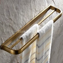 Bathroom Accessory Fitting Retro Antique Brass Wall Mounted Bathroom Double Towel Bar Towel Rack Towel Rails Holder aba173 2024 - buy cheap