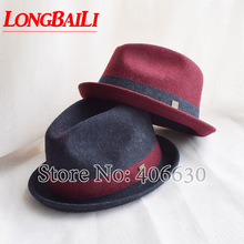 Winter 60cm Big Headsize Wool Felt Fedora Hats For Men Chapeau Masculino Patchwork Trilby Cap Free Shipping PWFE008 2024 - buy cheap