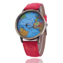 Men Women Watches World Map Pattern PU Leather Design Analog Quartz Watch 2016 Casual Clock Time Wristwatch Reloj Hombre 2024 - buy cheap