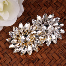 2 piezas 5 cm sol Flor de diamantes de imitación de cristal botones de plata de oro capa botón coser manualidades DIY Cusack 2024 - compra barato