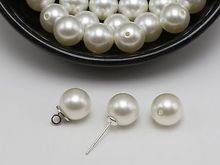 100 Ivory Plastic Round 10mm Half Drilled Faux Pearl DIY Earring Ring Match 2024 - buy cheap