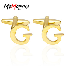 MeMolissa Gold Letter G Design Cufflinks High Quality Men's Cuff Button Trendy Personality Fashion French Men's Shirt Jewelry 2024 - buy cheap