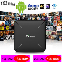 Tanix Android 7.1 TX3 mini Amlogic S905W HDMI 2.0 Smart TV Box 1GB/2GB DDR3 RAM 16GB ROM Support 4K H.265 Youtube Flicker Player 2024 - buy cheap