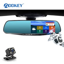 ADDKEY Car Dvr Camera 4.3" Touch Screen FHD 1080P Rearview Mirror Digital Video Recorder Dual Lens Auto Registrator Camcorder 2024 - buy cheap