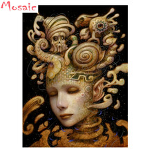 Skull woman Diamond embroidery DIY 5D Diamond painting Cross stitch full square/round Diamond mosaic diamonds with picture 2024 - buy cheap