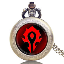 Wow World of Warcraft Tribal Emblem Symbol Game Movie Chain Quartz Pocket Watch 2024 - buy cheap