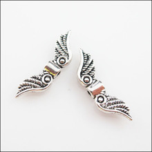 Fashion 30Pcs Tibetan Silver Color Angel Wings Spacer Beads Charms 7x23mm 2024 - buy cheap