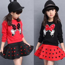 2019 new Children's clothing sets Spring autumn Girls cotton cute sweatshirts+Embroidered skirt Two piece suit baby kids clothes 2024 - buy cheap