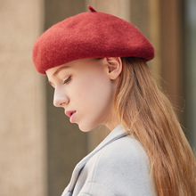 Woolen Hat Thickened Beret Lady Fall Winter British Painter Cap Korean Version Pure Color Berets Hats Girl Soft Warm Caps H6719 2024 - buy cheap