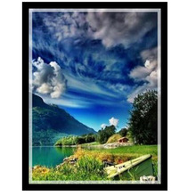 Nature scenery blue sky white clouds Needlework,Cross stitch,Bricolage Embroidery kits Patterns Cross-Stitching,DIY Handmade 2024 - buy cheap